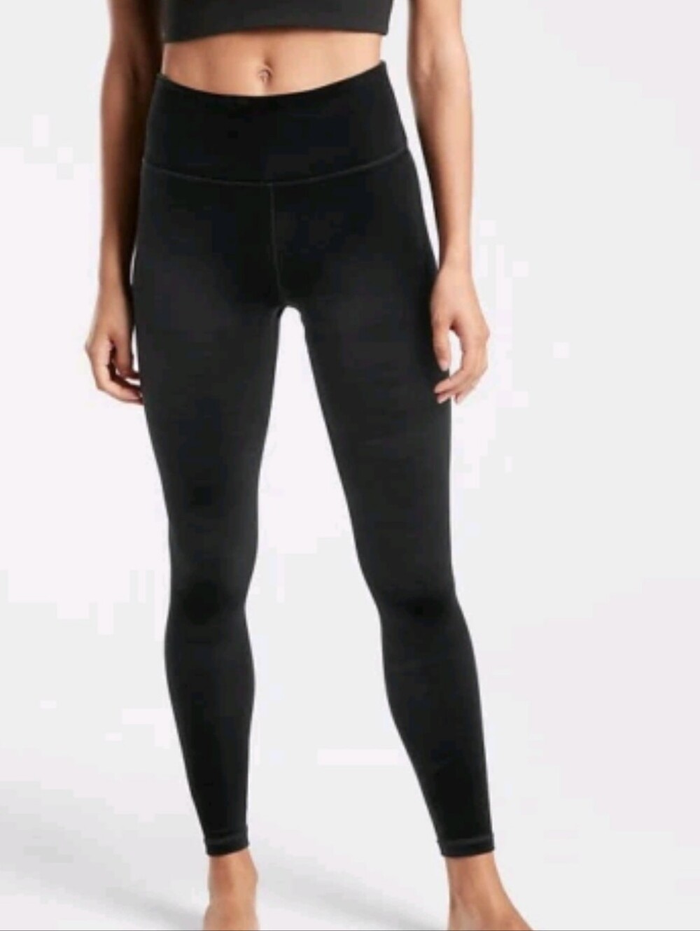 Athleta Black Velour Elation High Rise Tight Velvet Yoga Fitness Legging Size S - Picture 4 of 14